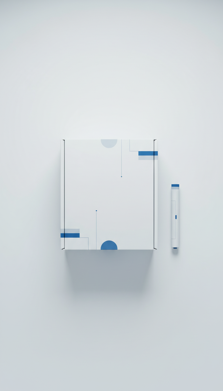 Minimalistic Packaging Box—White and Blue